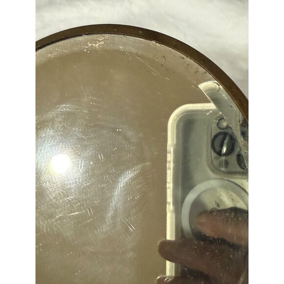 Antique Ornate Brass Hand Mirror With Cherub & Floral Design & Detailed Handle - Picture 11 of 13